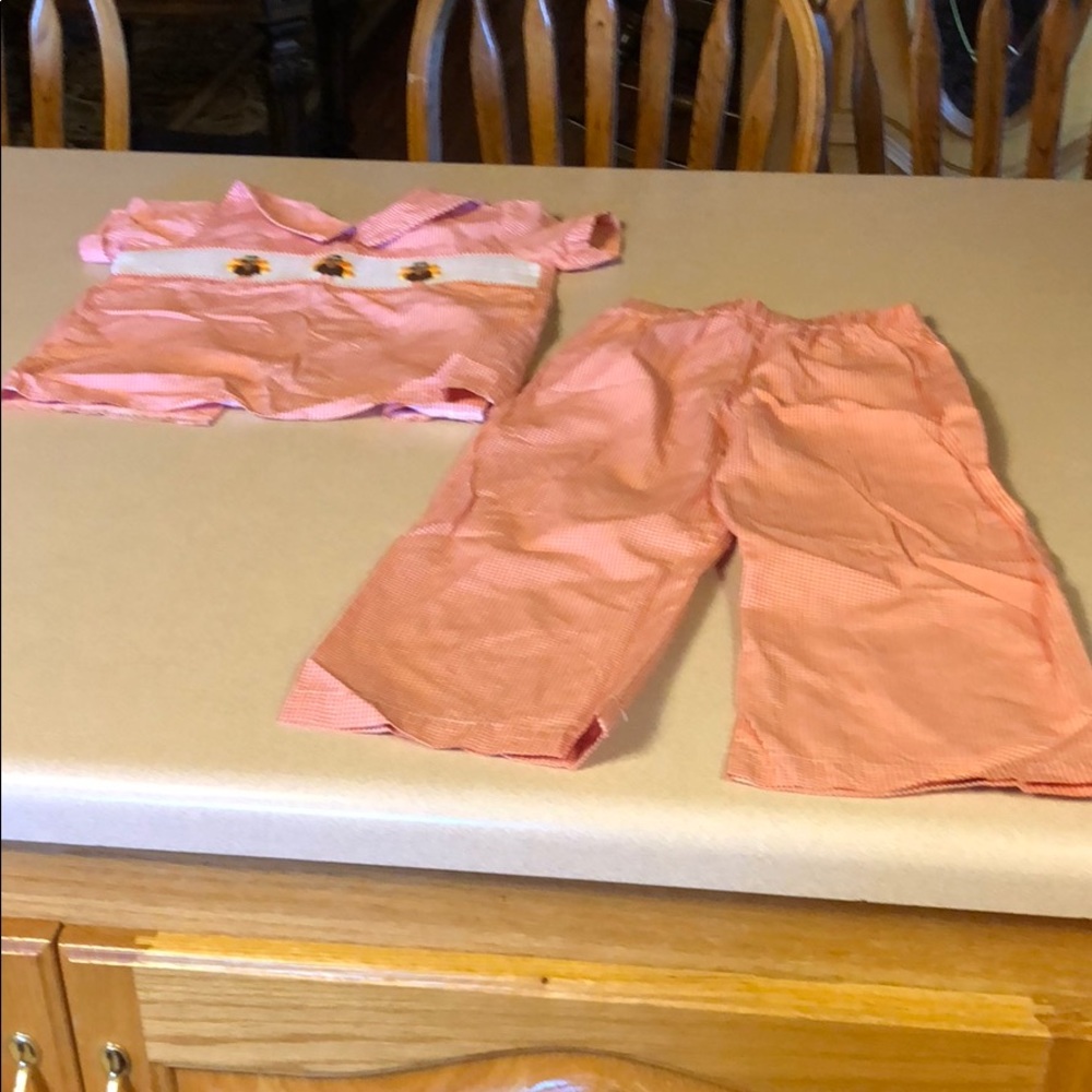 Boys 2pc Smocked Turkey outfit